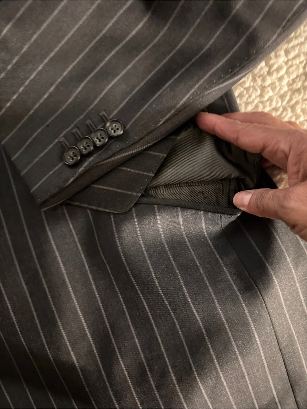 Banana Republic Black Pinstripe Men's Blazer